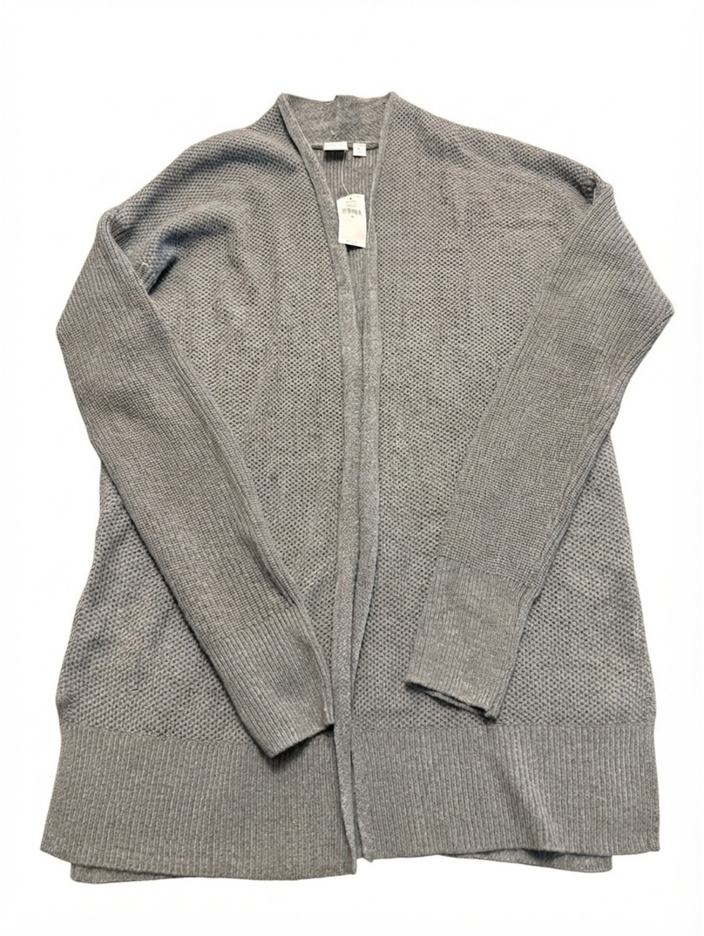 NWT Gap Merino Extra Fine Wool Blend Waffle Knit Cardigan Grey Size M